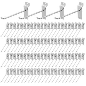 Polmart 10" Heavy Duty Silver Slatwall Panel Hooks - Pack of 96 (10-inch)