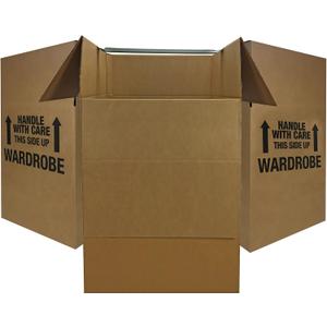 UBOXES Space Savers Wardrobe Moving Boxes With Hanger 20" x 20" x 34" (3 Pack)