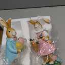 Hodao Easter Bunny Decoration Spring Rabbit Decor Gifts Handcrafted Resin Figurines Colorful and Charming Spring Decor for Home, and Holiday Celebrations (Set of 2) (Brown)