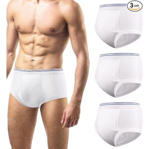 Carer Mens Incontinence Underwear Washable 3 Pack Cotton Reusable Incontinence Boxers Briefs for Men Built in Cotton Pad for Bladder Leakage 150ML, Large