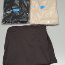 Leg Pants for Women - Casual Soft High Waist Lounge Pants Loose Comfy Stretchy Trousers , Size M, Brown, Black, Beige, 3 psc