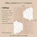 50 Pack Pre-Folded Vellum Jackets for 5x7 Invitations,AZAZA Elegant Translucent Invitation Sleeves,115GSM Vellum Jackets 5x7, Wedding Invitation Accessories, for Weddings Birthdays, Hydrangea Floral