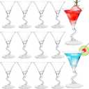 Youeon 18 Pack 5 Oz Plastic Martini Glasses with Twisted Stem, Shatterproof Cocktail Glass, Lightweight Wine Glasses Set for Cocktail Party, Poolside, Birthday, Bar