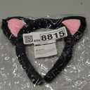 Parma77 Cat Ears Headband, Plush Soft Black Cat Ears Halloween Cosplay Headband Costume Accessories for Makeup, Shower