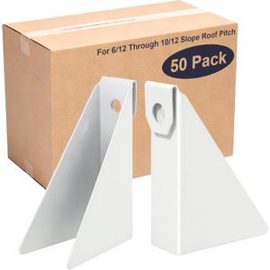 50Pcs Aluminum Gutter Wedges for 5" K-Style Gutters, Gutter Level Wedges Shims for Angled Fascia Fits 6/12 through 10/12 Roof Pitch, Pre-Drilled Rain Gutter Support Spacer Brackets for Slanted Fascia