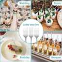6 x 100 PCS Silver Mini Forks Heavy Duty, 4 inch Silver Plastic Fork, Mini Forks for Appetizers, Dessert Fork Disposable, BPA Free, Food Safe, Suitable for All Occasions