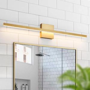 Epinl Gold Bathroom Vanity Light - 31.5 inch Brushed Gold Bathroom Light Fixture Over Mirror 22W LED Dimmable Wall Sconce Lighting Fixture for Bathrooms Bedroom