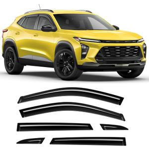 Tape-On Rain Guards Fit for Chevy Trax MK2 2023+ Black Extra Durable Shatterproof Side Window Deflectors,Window Visors, Wind Deflectors - 6 PCS