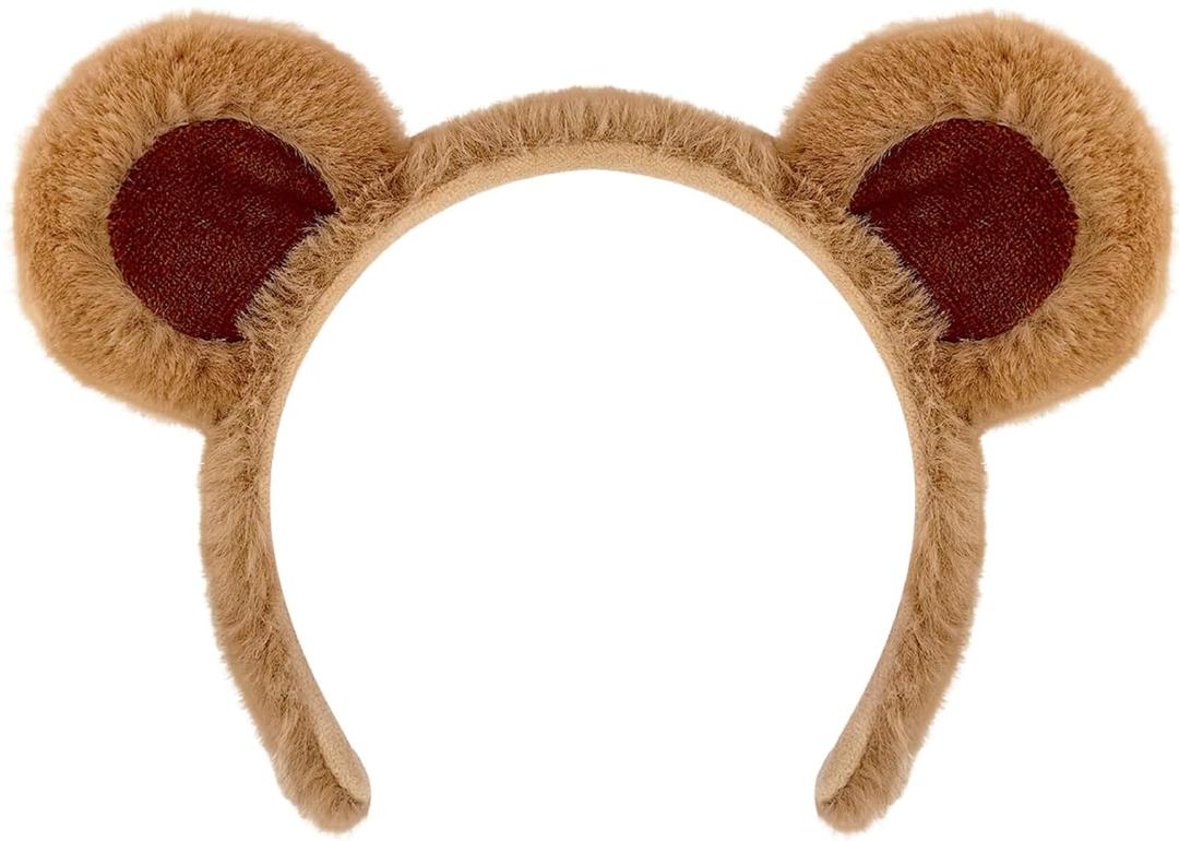 DaliDali Brown Bear Ears Headband Adult Bear Costume for Halloween Festival Cosplay Party, Bear Ear Headband Hairband for Makeup Face Washing, Bear Ears Costume, Fashion Hairband for Makeup (1 Count (Pack of 1))