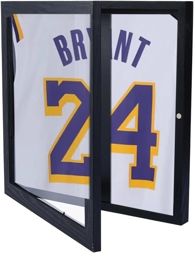 DICOSMETIC 1Pc T Shirt Display Frame Large Shadow Box Frames Wood Frame Display Case 13" x 13" x 1.5" Square Memory Box with Window for Shirts Jersey Uniform Sports Memorabilia