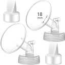 18mm Flange and Duckbill Valve Compatible with Spectra S1 S2 9 Plus Breastpump Replacement to Spectra Pump Parts, Not Original, Replace Accessories, Pack of 4