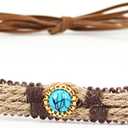 Cowboy Hat Bands for Men Women, Faux Leather Hat Belt for Cowboy/Western/Fedora/Cowgirl Hats (7 Turquoise)