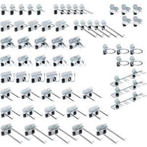Triton Products LockHook Steel Pegboard Hook Accessories Kit - 63 Piece - Garage Storage and Organization, Silver