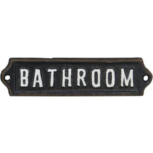 Bathroom Signs Decorative Cast Iron Retro Metal Door Plaque Women Men Farmhouse Cute Decoration for Restroom Home Decor Wall Art Decor for Office Shop Hotel Bar Restaurant, 4.92 x 1.38, Black