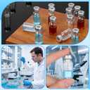 120 Pack Sterile Empty Vials with Self Healing Injection Port Clear Glass Empty Sample Vials with Sealed Aluminum Caps Flat Bottom Lab Vial (3ml)