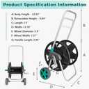 Garden Water Hose Reel Cart, Holds 80 Feet of 5/8 Inch Hose,Garden Water Pipe Holders Mobile Tools with 2 Wheels for Outside Watering