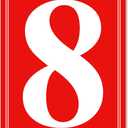 Premium Aluminum Number Signs 8, Metal 12" X 8" Red Numbered Signs Outdoor for Parking Lots, Floor, Dock, Court, Aisle, Field, High Visibility, No Fade, Weather-resistant