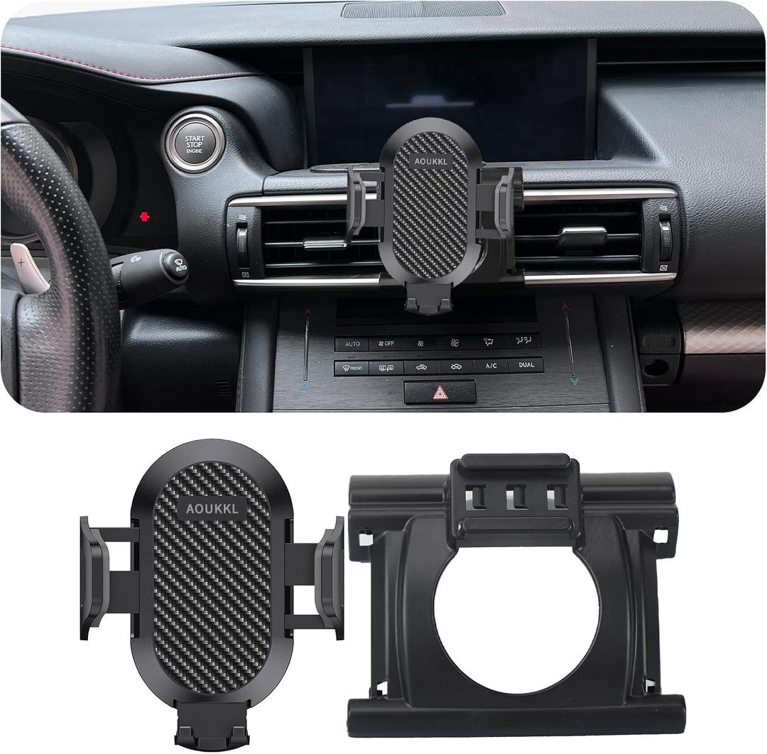 Car Phone Holder Fits for Lexus 2014-2020 is 300 / is 350 / is 250 / is 200t Accessories,Thick Cases Friendly,Cell Phone Mount for 4.7-7 in Phones,360 Degree Rotation,Easy to Install