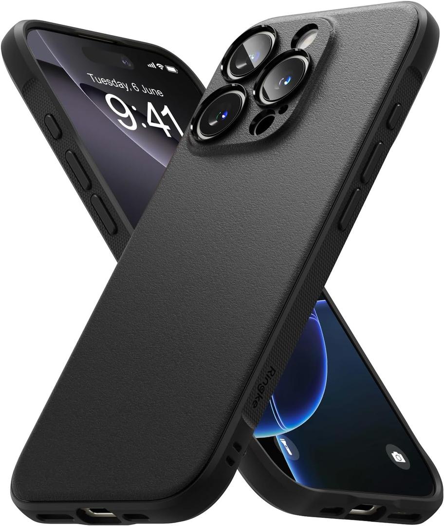 Ringke Onyx [Oil & Dirt Resistant] Compatible with iPhone 16 Pro Case, Anti-Fingerprint Technology Prevents Oily Smudges Precise Cutouts for Camera Lightweight Cover - Black