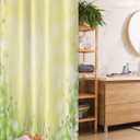 Ambesonne Flower Stall Shower Curtain, Blossom Field with Fresh Grass Soft Springtime Blurred Illustration, Fabric Bathroom Decor Set with Hooks, 36" W x 72" L, Yellow Green (36"W x 72"L (Pack of 1))