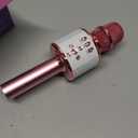 BONAOK Karaoke Microphone for Kids & Adults - Bluetooth Microphones Singing Mic with Disco Lights, Echo Effect, Built-in Speaker Portable Karaoke Player for Party Travel Gifts Q78(Light Pink)