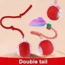 Interactive Cat Toys Ball for Indoor Cats,[2025 Newly Upgraded] Agile Moving Cat Ball with Elastic Mesh Tail,Automatic Kitten Toys for Bored Indoor Adult Cats,Motion Activated (Red)