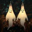 Halloween-Decorations-Outdoor Hanging-Ghost Windsocks for Trees with Timer, LED Ghosts to Hang in Tree Porch Yard, Waterproof, Timer,2 Pcs (No Batteries)