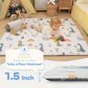 1.5" Thick Premium Baby Floor Play Mat, 71x59 Over-Sized Padded Memory Foam Mat, Tummy Time Crawling Playmat for Nursery Kids Playroom, Dinosaurs