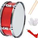 11inch Snare Drum with Adjustable Strap Professional Percussion Instrument Musical Instruments for Teens Birthday Gifts, Red