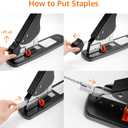Amazon Basics Effortless Heavy-Duty Stapler, 210 Sheets High Capacity, Large Office Stapler with 1000 Staples, Black