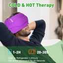 3-in-1 Migraine Relief Cap with Gel Eye Mask & Neck Ice Pack, Hot & Cold Therapy for Headaches, Sinus, Puffy Eyes, Reusable Headache Relief Gifts for Women & Men Black, Large