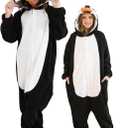 Unisex Adult Onesie Pajamas, Polar Fleece, Cosplay, Animal Onesie Halloween Costume, and Homewear (4-6 Years, Penguin)
