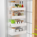 Metal 4 Pack Magnetic Spice Storage Rack Organizer for Refrigerator and Oven, White Fridge Organizers and Storage