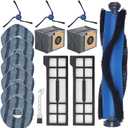 Accessories Kit for Eufy X10 Pro Omni Vacuum Cleaner Replacement Part,1 Roller Brush + 6 Mop Pads + 2 Dust Bag + 2 Filter + 3 Side Brushes