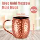Didaey 24 Pcs Moscow Mule Mugs Set 12oz Rose Gold 304 Stainless Steel Moscow Mule Cups Bulk Hammered Copper Cups Tarnish Resistant Copper Plated Mug for Cold Drinks Beer Wine Bars Parties Gifts (EXP 12/31/36)