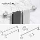 24-Inch Wall Mounted Bathroom Towel Rack Set, 5-Piece Stainless Steel Bathroom Hardware Set with Towel Bar, Towel Ring, Toilet Paper Holder & Hook, Brushed Nickel