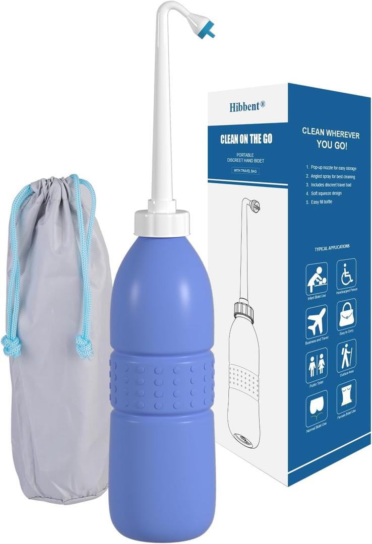 Hibbent Portable Bidet Sprayer and Travel Bidet with Hand Held Bidet Bottle for Personal Cleansing Use Extended Nozzle - Personal Hygiene Care Toilet Bidet Shower/Bathroom Bidet Spray -21.8oz(620ml) (Purple) Hibbent Portable Bidet Sprayer and Travel Bidet with Hand Held Bidet Bottle for Personal Cleansing Use Extended Nozzle - Personal Hygiene Care Toilet Bidet Shower/Bathroom Bidet Spray -21.8oz(620ml) (Purple)