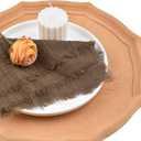 Fall Thanksgiving Rustic Cloth Napkins 16.5x16.5 Inches Handmade Cotton Linen Napkins with Fringe Boho Washable Dinner Napkins in Bulk for Wedding Party Table Decor Set of 10 Coffee