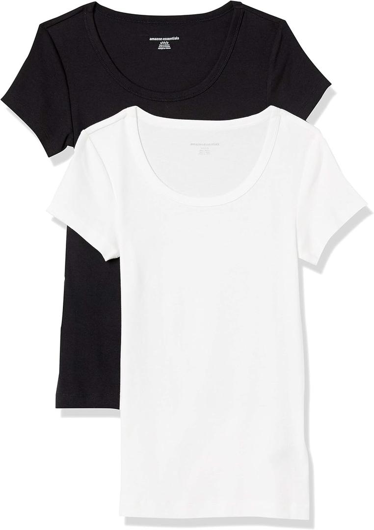 Amazon Essentials Women's Slim-Fit Cap-Sleeve Scoop Neck T-Shirt (XX-Large)