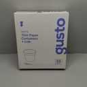 GUSTO [12 oz. - 50 Count White Paper Food Containers with Vented Lids - To Go Hot Soup Bowls, Disposable Ice Cream Cups, Ideal for Hot and Cold Foods