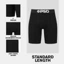 PSD Underwear Mens Boxer Briefs - 3 Pack Boxer Briefs, Mid Length, Soft & Breathable Boxer Briefs for Men