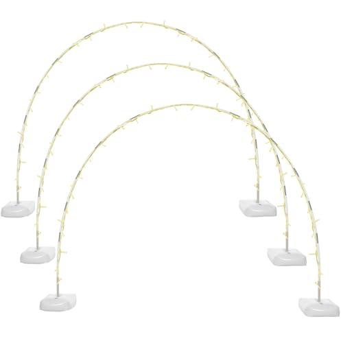 Frienda 3 Sets 10 ft Light Arch for Christmas Holiday Garden Arch Stand with 3 Pcs 66ft 8 Modes LED Christmas String Lights for Xmas Wedding Doorway Pathway Yard Party(Warm Yellow)