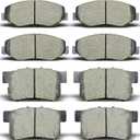 8pcs Ceramic Front Rear Brake Pads Fit For 2005 2006 Honda CR-V, for 2012 2013 2014 2015 2016 Honda CR-V FWD ONLY