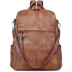 FADEON Leather Backpack Purse for Women Designer Travel Backpack Purses PU Fashion Ladies Shoulder Bag with Tassel