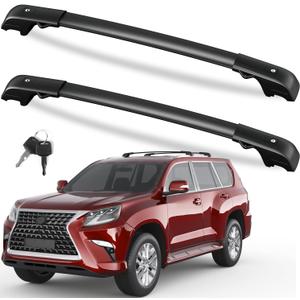 FengYu 300lb Lockable Roof Rack Cross Bars Compatible with 2010-2023 Lexus GX460, Heavy Duty Aluminum Roof Rails Crossbars Cargo Bars Canoe Rooftop Black Carrier Luggage.