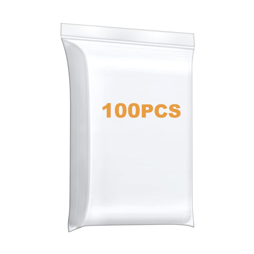 100 PCS 5" x 7" Thick 4 Mil Clear Zip Poly Lock Plastic Bags Seal Reclosable Zip Bag Heavy-Duty Photo Cards Envelopes Snacks Seeds Zipper Bags (5 x 7inch)