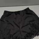Women Lace Trim Satin Silk Shorts Y2K Patchwork Silky Mini Shorts Elastic Waist Pajama Slip Bottoms Boxer S