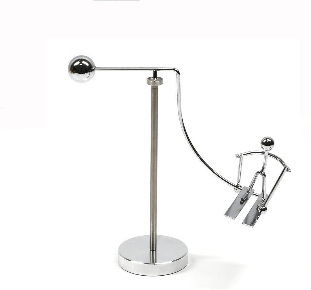 Magictech Skiing Balance Tumbler - Metal Kinetic Art Balancing Toy for Decompression, Science, Psychology - Home Office Decor Desk PH07
