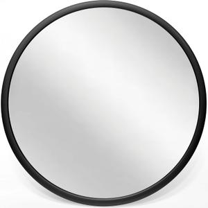 Infinity Instruments Nera Argento 22 inch Circle Round Matte Modern Wall Mirror Wall Art Decor Hanging Circular Decorative Mirror (Black)