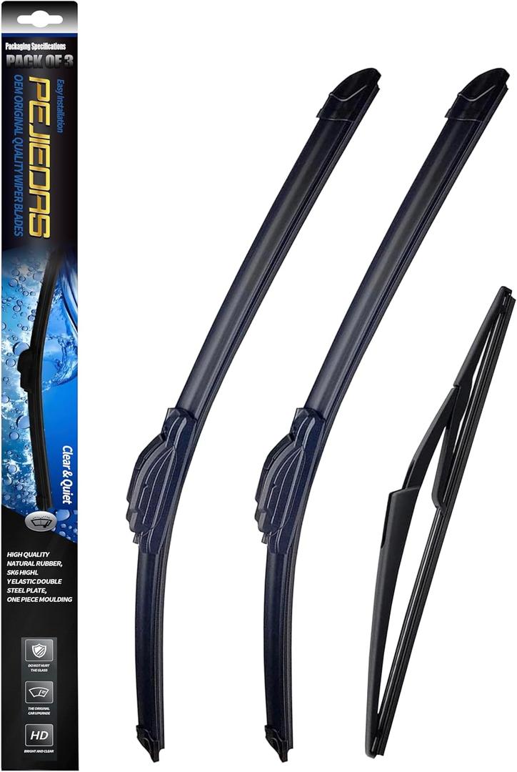 PEJIEDAS 3 x OEM Wiper Blades, Replacement Wiper Blades for Nissan Rogue 20142023/Nissan Pathfinder 20132013, (26“ & 17” Front Wipers + 12” Rear Wiper Blades)